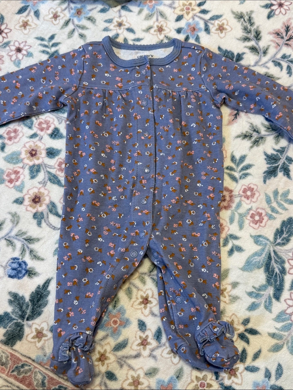 Carter's Purple Floral Footed One-Piece